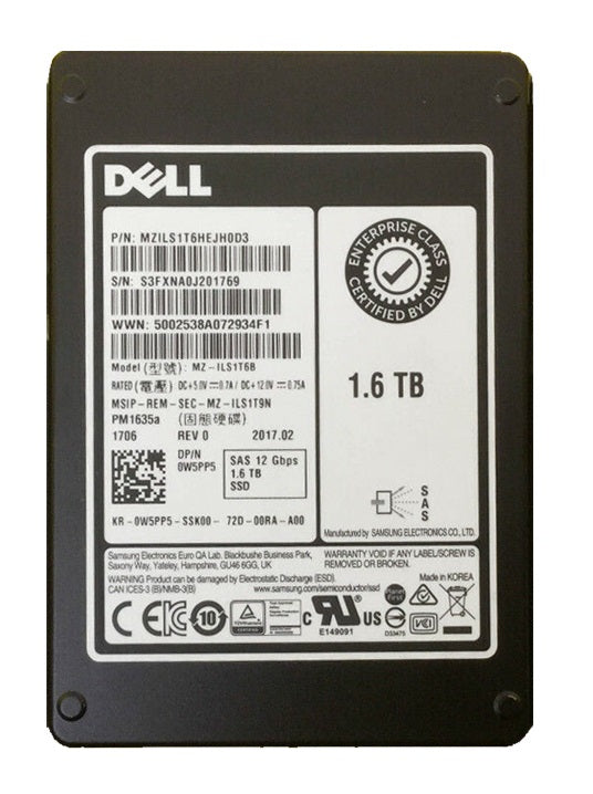 Samsung MZILS1T6HEJH0D3 1,6 TB Sas 12 Gbit/s 2,5 Zoll SSD Dell Oem | GEBRAUCHT