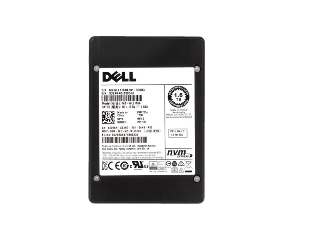 翻新|三星PM1725A MZWLL1T6HEHP-000D3混合使用SSD 1.6 TB PCIE 3.0 X4（NVME）DELL OEM翻新 主圖