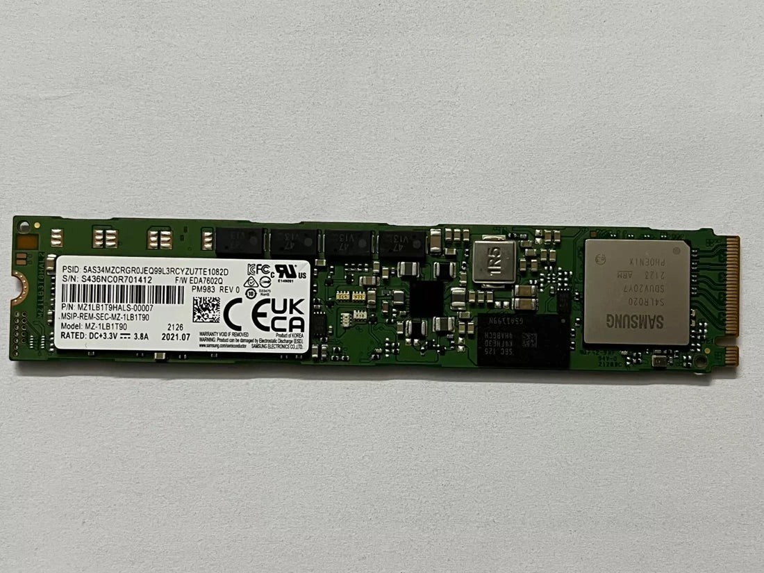 Samsung PM983 MZ1LB1T9HALS SSD 1.92 TB PCIe 3.0 x4 (NVMe) Brand New | USED Main image