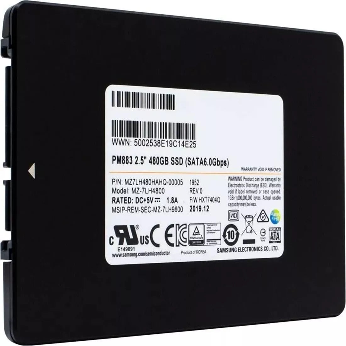 Brand New | Samsung PM883 MZ7LH480HAHQ SSD 480 GB SATA 6Gb/s Refurbished