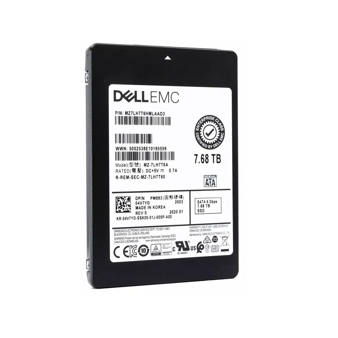 Dell 4V7YD 7.68TB SATA 6Gbps 2.5" Read Intensive TLC SSD | BRAND NEW