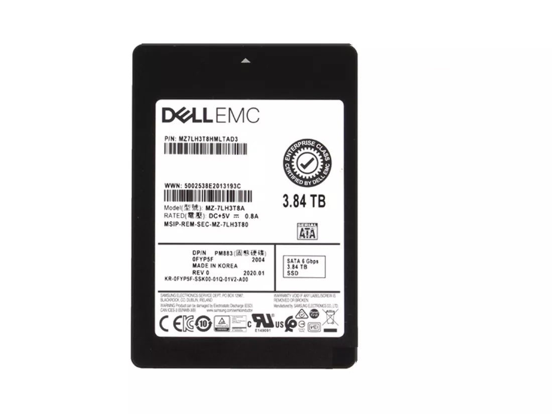 Refurbished | Samsung PM883 MZ7LH3T8HMLT0D3 Read Intensive SSD 3.84 TB SATA 6Gb/s DELL OEM Refurbished Main image