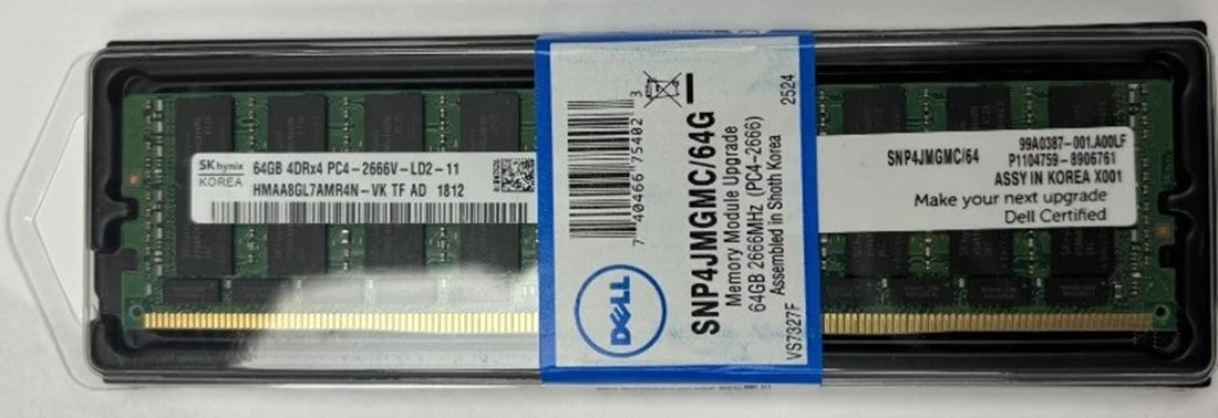 Dell SNP4JMGMDG/64G 64GB PC4-21300 DDR4-2666MHz 4Rx4 ECC Memory New | BRAND NEW