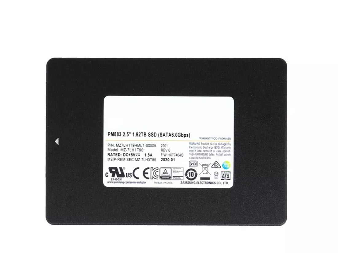 翻新|三星PM883 MZ7LH1T9HMLT -SSD -1.92 TB -SATA 6GB/S翻新
