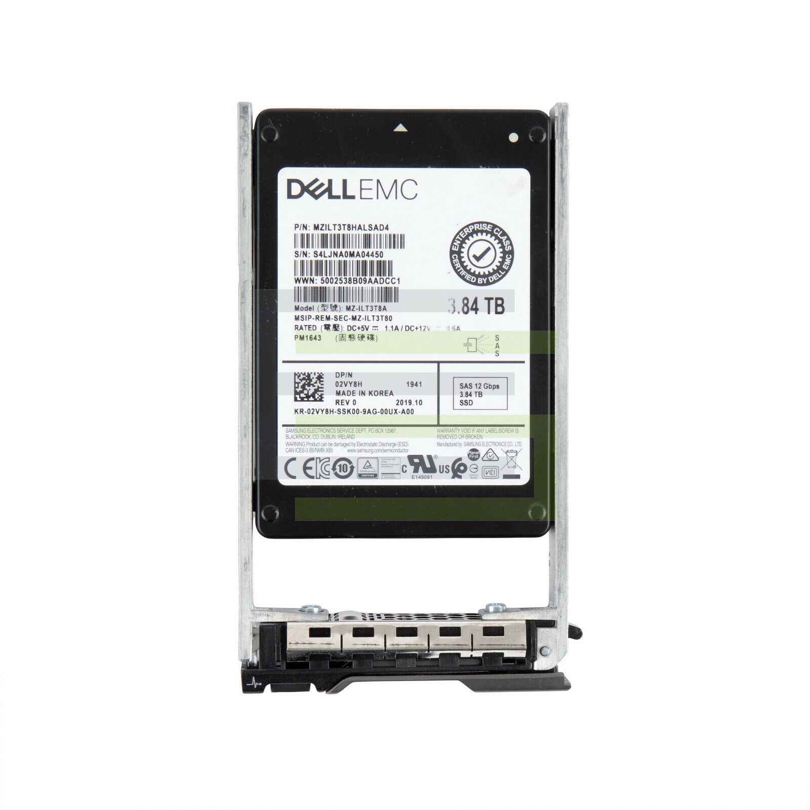 Dell 2VY8H 3.84TB EMC Compellent SAS 읽기 집약적 12Gbps SSD | 사용된 메인 이미지