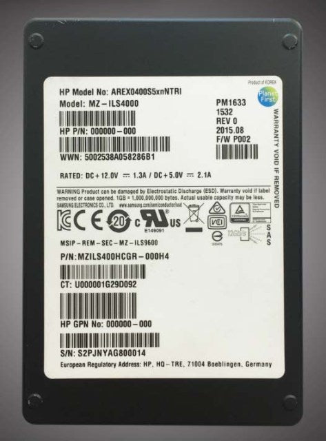 Refurbished | Samsung MZILS400HCGR-000H4 400gb Sas 12Gbps 2.5inch Mlc Ssd