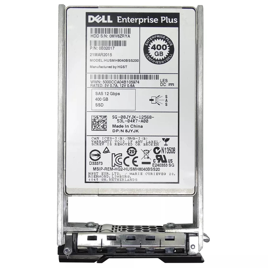 戴尔 8JYJK EP+ Compellent 400GB SAS 12Gbps 固态硬盘 |用过的 主图