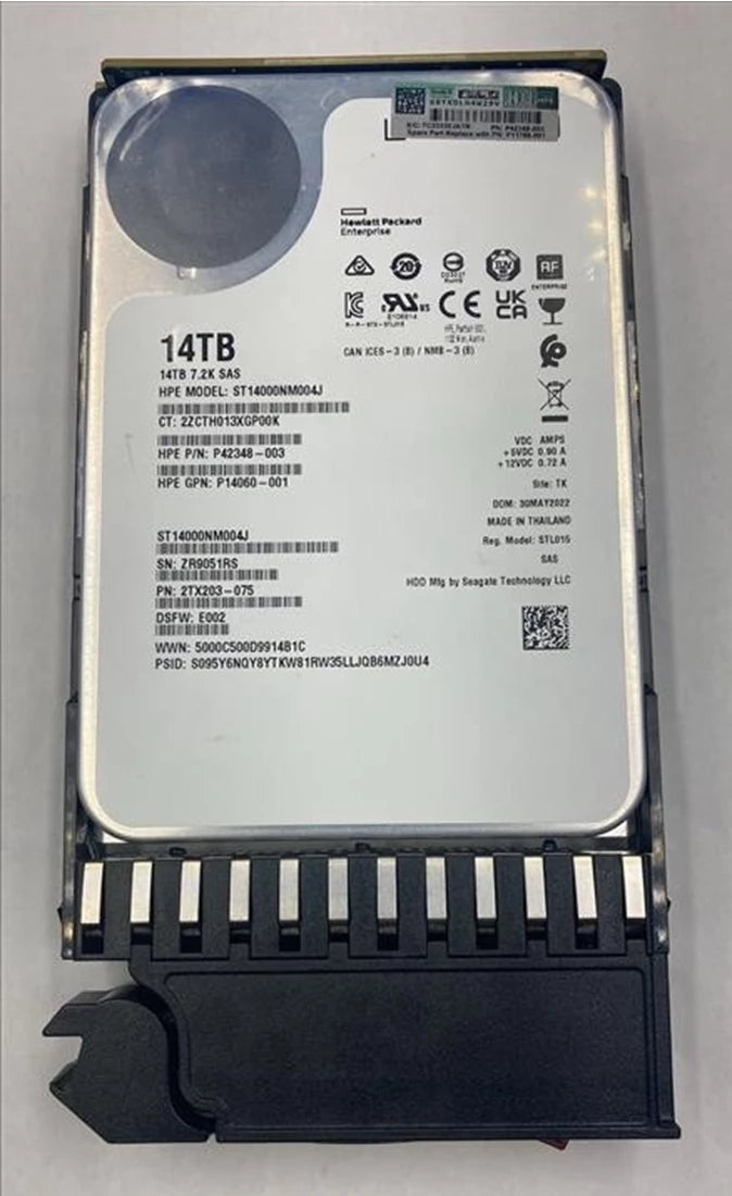 Hpe P11785-001 Msa 14Tb 7.2k Sas 12g Lff 512e Hdd F/s | USED Main image