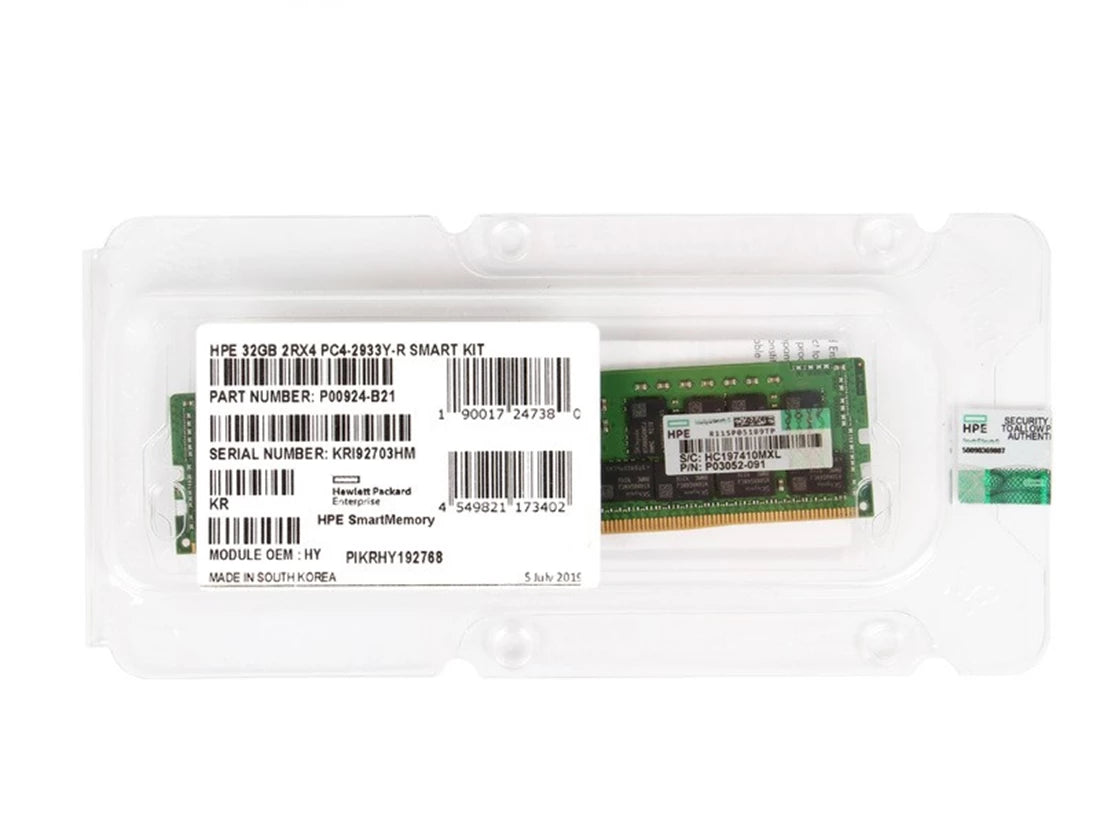 HPE P00924-B21 32GB 2RX4 DDR4 2933MHz PC4-23400 메모리 새 제품 공장 밀봉 | 사용된