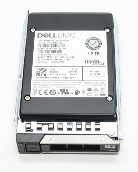 Dell K60N7 3.2TB TLC NVMe SSD 2.5" Gen3 x4 MU Solid State Drive | USED