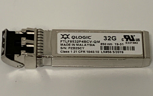 QLogic FTLF8532P4BCV-QM 32G Fibre Channel (32GFC) Short-Wavelength SFP+ Optical Transceiver | USED