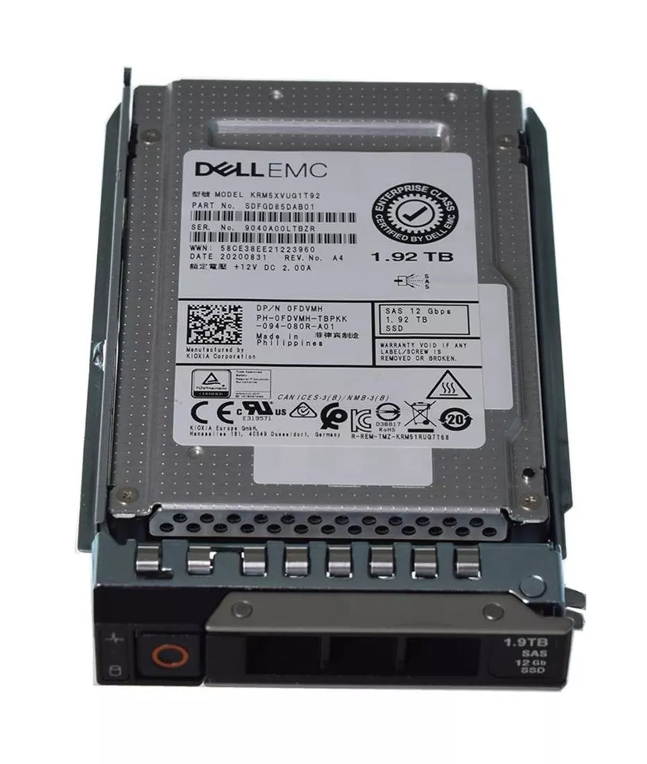 Dell FDVMH 1.92TB SAS-12Gbps Mixed Use 3DWPD 2.5-Inch Hot Plug SSD | USED