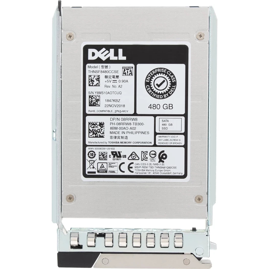 DELL 8RRW8 480GB SATA-6Gbps Read Intensive 1 DWPD 2.5 Inch Hot Plug SSD New | USED