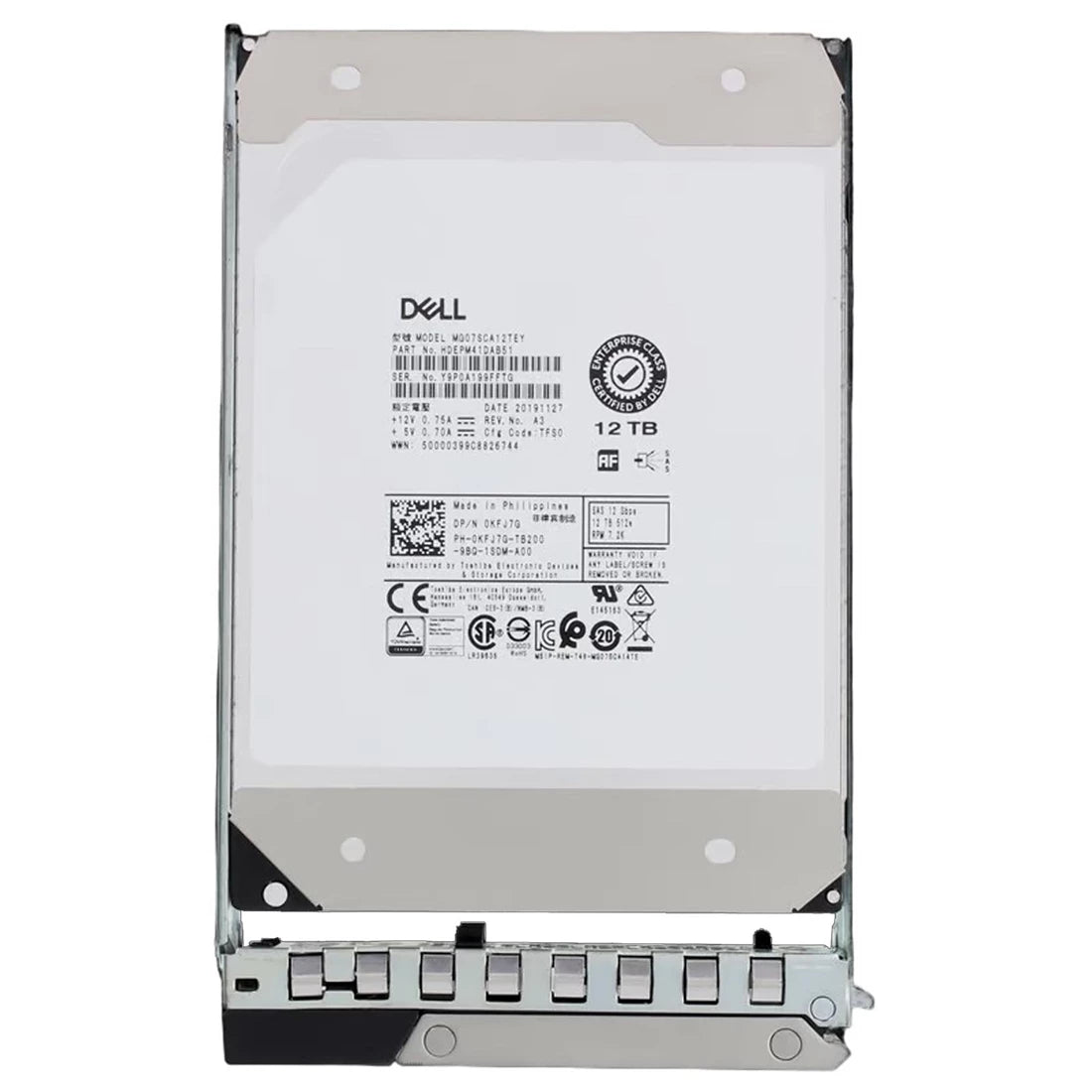 Dell KFJ7G 12TB 7.2k NL SAS-12Gbps 512e 256MB 3.5inch 14G Hot Plug Hdd | USED Main image