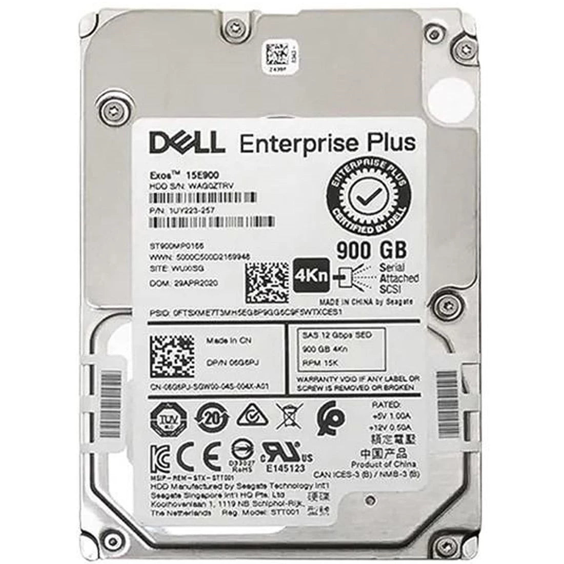 Refurbished | Dell 6G6PJ 900GB 15K SAS 12Gbps 2.5inch SED Hdd