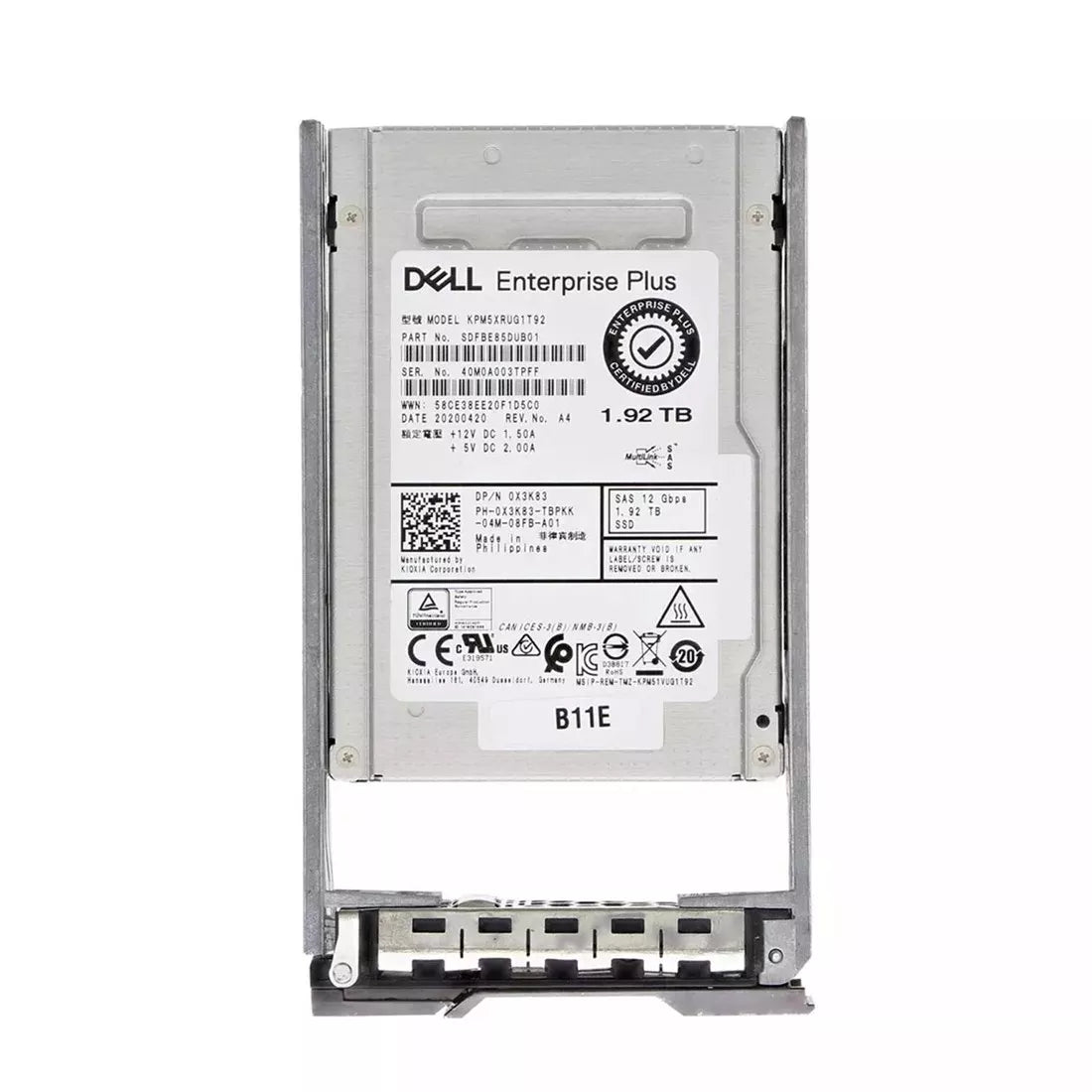 Dell X3K83 1.92tb Read Intensive SAS-12Gbps 2.5Inch SSD | USED