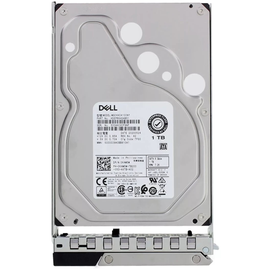 デル K4M5W 1TB 7.2k SATA-6Gbps 512n 3.5" 内蔵型HDD（トレイ付き）｜中古品 メイン画像