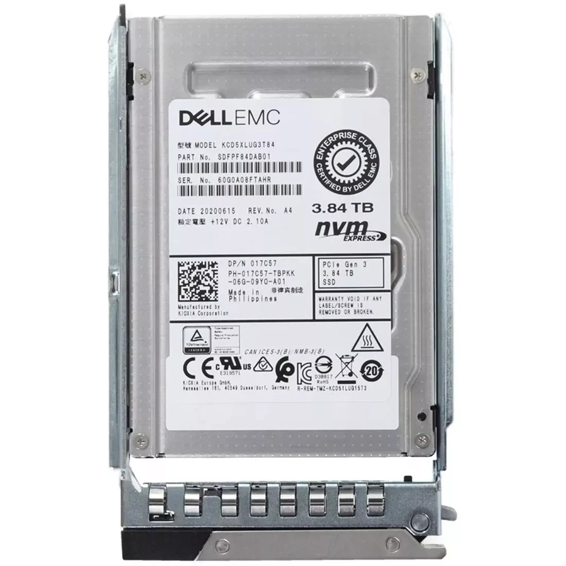 戴爾 17C57 3.84TB NVMe PCIe Gen3x4 U.2 2.5 吋固態硬碟 |用過的