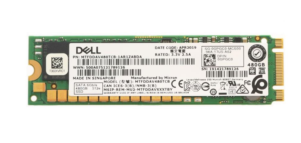 戴尔 GPGC0 480GB SATA 6Gbps M.2 2280 适用于 BOSS 卡 |用过的 主图