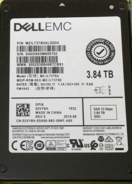 Samsung MZILT3T8HALS0D4 PM1643 3.84TB SAS 12Gbps 2.5inch Ssd Dell Oem | ĐÃ SỬ DỤNG Hình ảnh chính