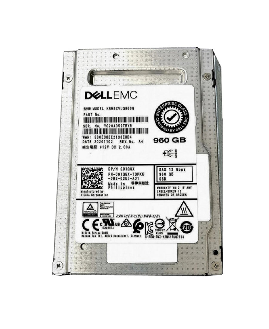 Kioxia RM5 KRM5XVUG960G SSD 960GB SAS 12Gb/s DELL OEM | USED