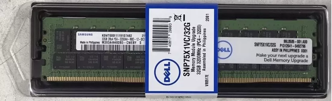 Dell 370-AEVR 32GB PC4-25600 DDR4-3200MT/s 2Rx4 ECC Brandneues Samsung OEM | GEBRAUCHT