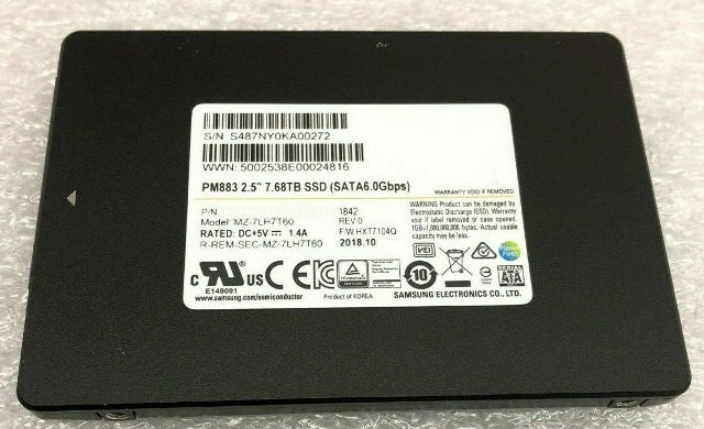 Samsung MZ-7LH7T60 PM883 7.68TB 2.5inch Sata 6Gbps Internal Ssd | USED Main image