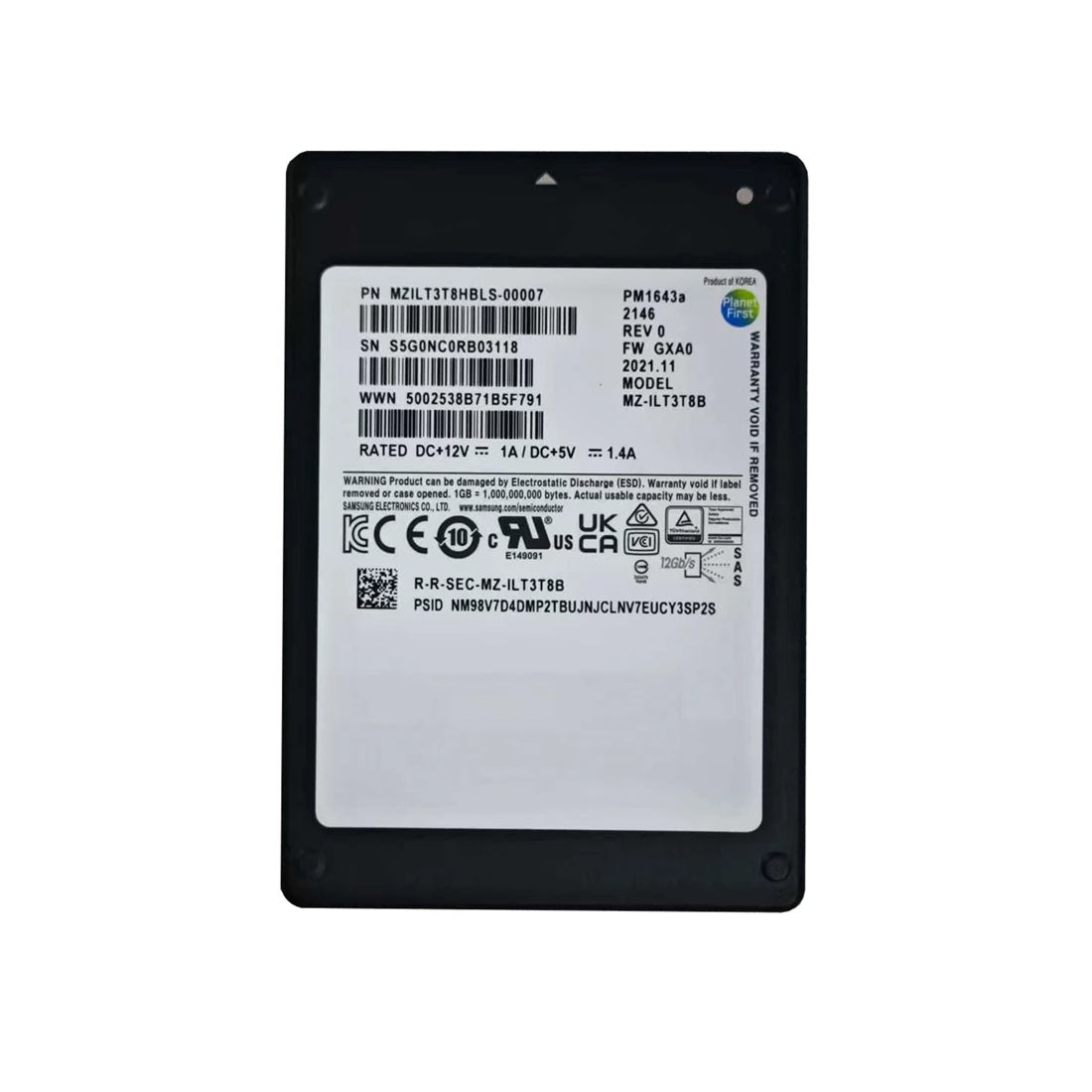 三星 PM1643a MZILT3T8HBLS-00007 SSD 3.84 TB SAS 12Gb/s |用过的