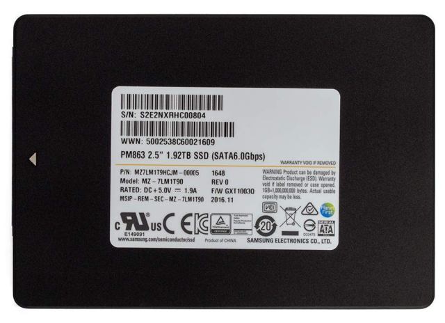 Samsung MZ-7LM1T90 PM863 1,92 TB SATA 6 Gbit/s 2,5 Zoll SSD | GEBRAUCHT