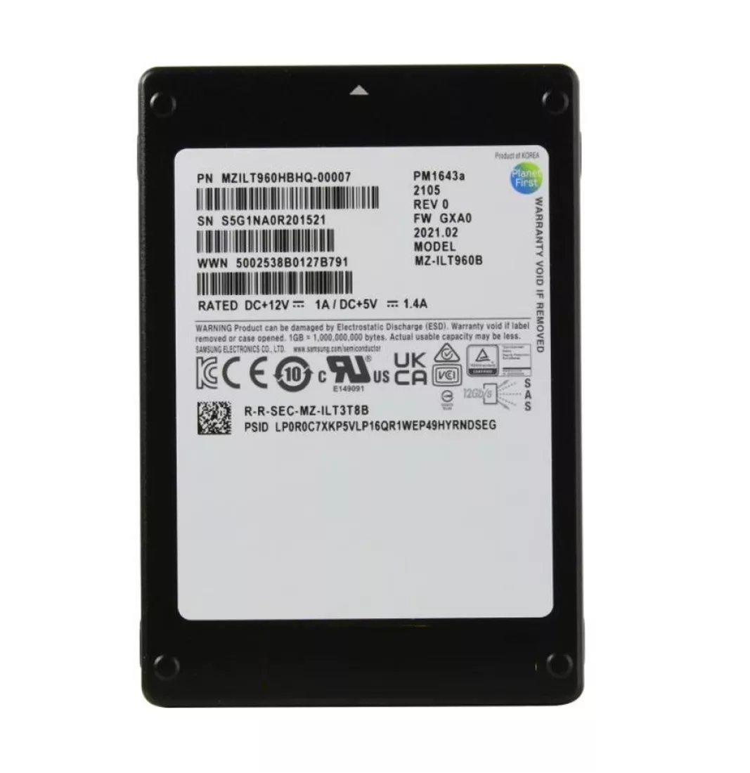 Samsung PM1643a MZILT960HBHQ-00007 SSD 960 Go SAS 12 Gb/s | UTILISÉ