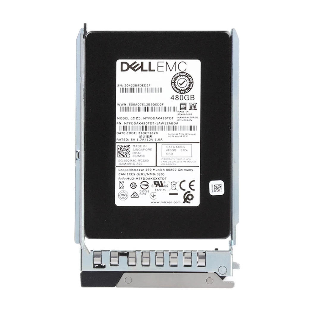 Dell 02M3C 480 GB SATA 6 Gbit/s gemischte Verwendung 3 DWPD 2,5 Zoll Hot-Plug-SSD | GEBRAUCHT