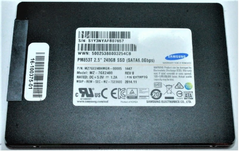 翻新|三星PM853T MZ7GE240HMGR SSD 240 GB SATA 6GB/S翻新