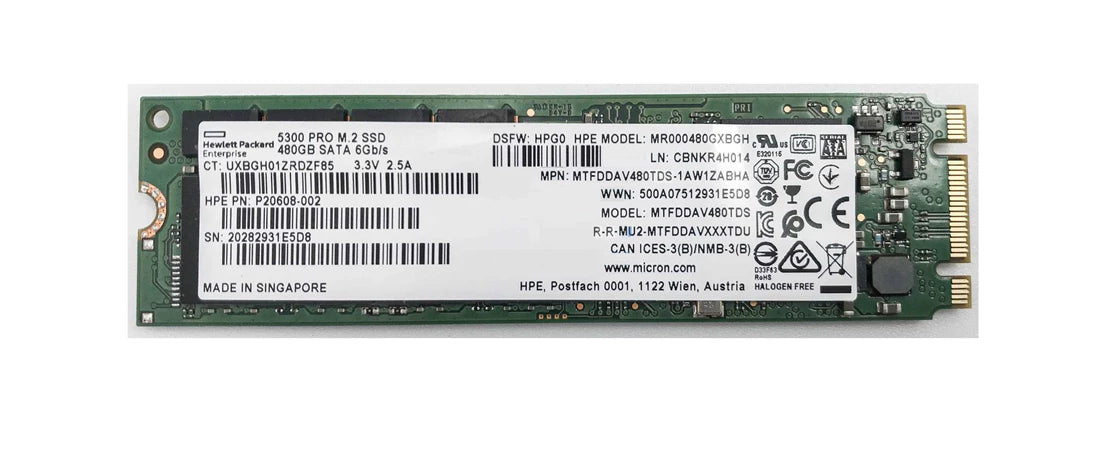 HPE P19890-B21 读取密集型 SSD 480 GB SATA 6Gb/秒 |用过的