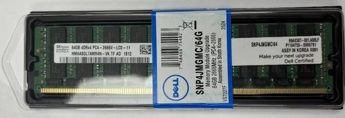 戴尔 SNP4JMGMC/64G 64GB PC4-21300 DDR4-2666MHz 4Rx4 ECC 三星 OEM |全新