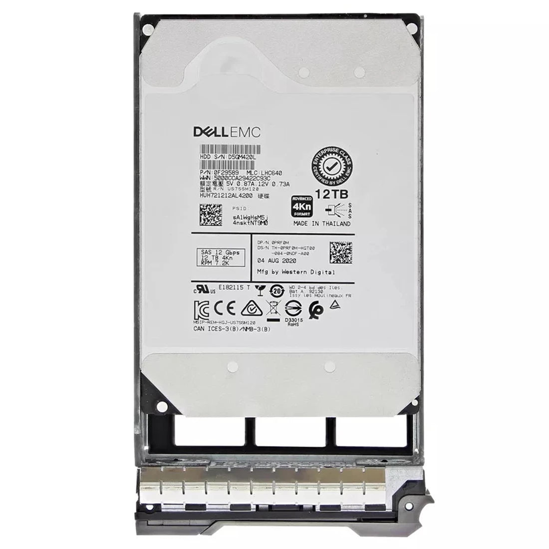 델 컴펠런트 PRF0M 12TB 7.2K SAS 12Gbps 3.5" 4KB 하드 드라이브 | 중고