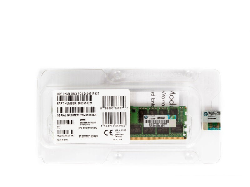 HPE P26031-001 32GB 2RX4 DDR4 2400Mhz PC4-19200 Ecc 已註冊 |用過的