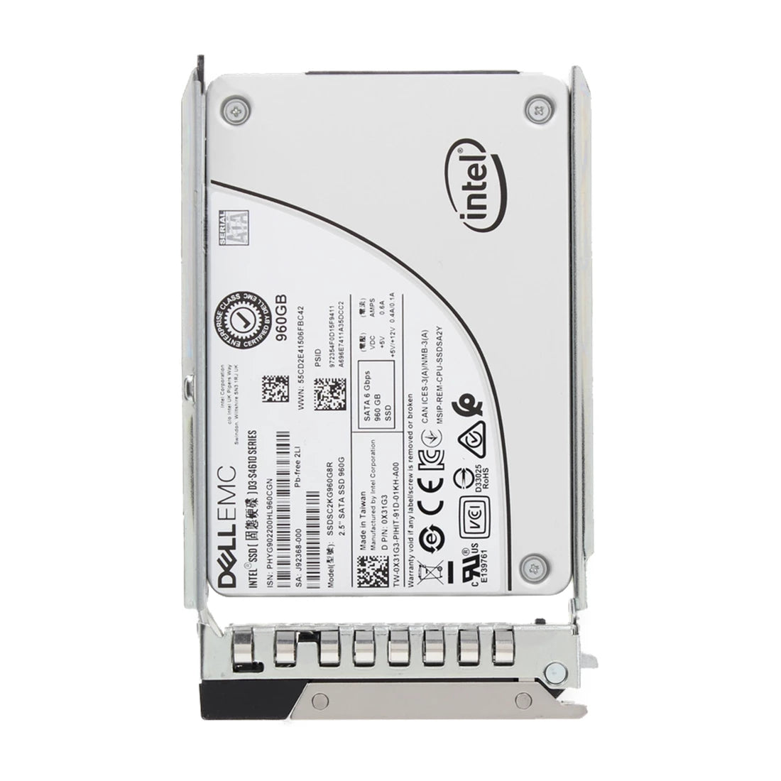 Dell X31G3 960 Go SATA 6 Gbit/s à usage mixte 3DWPD 2,5 pouces SSD enfichable à chaud | UTILISÉ