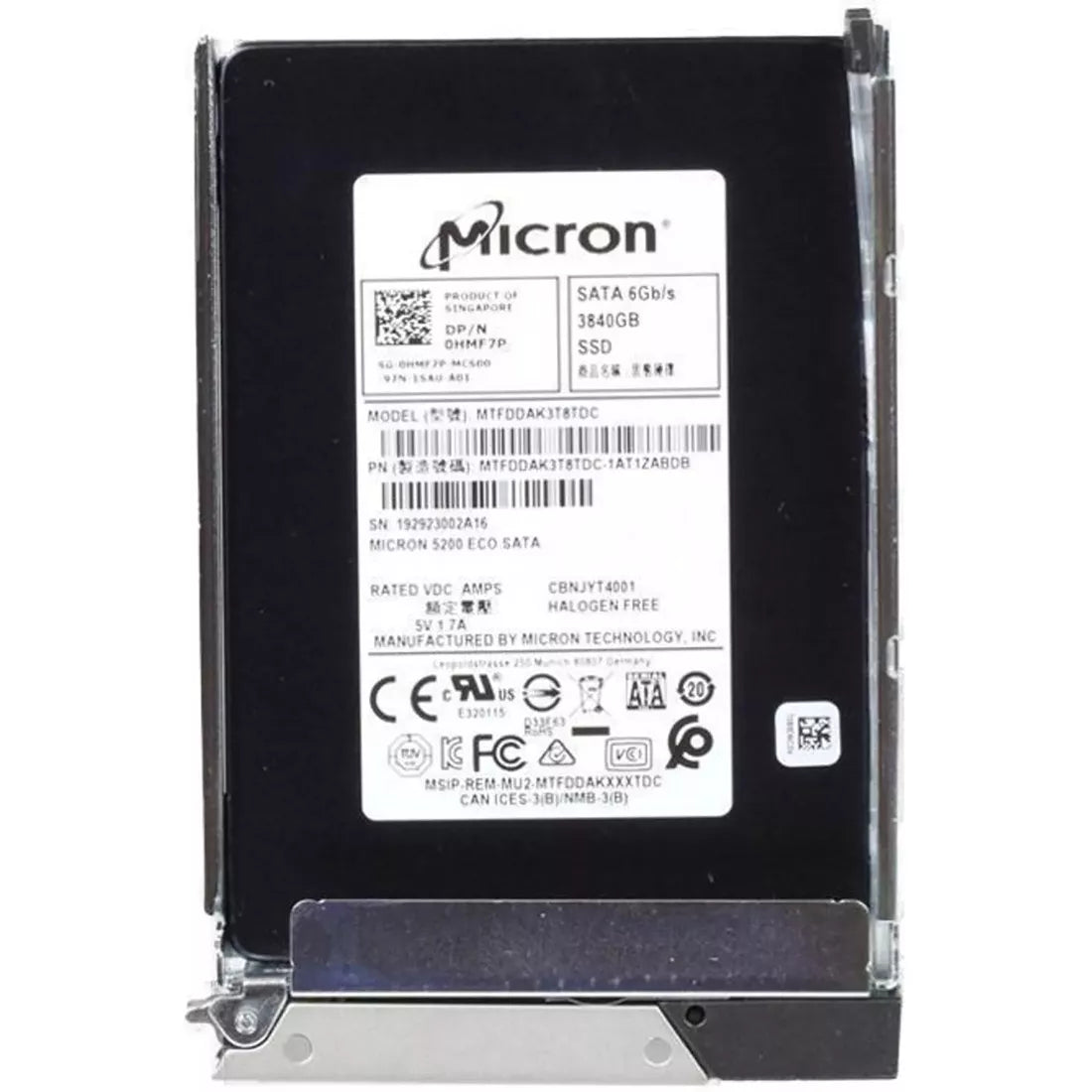 戴尔 HMF7P 3.84TB SATA-6Gbps 2.5 英寸读取密集型 1DWPD 热插拔 SSD |全新