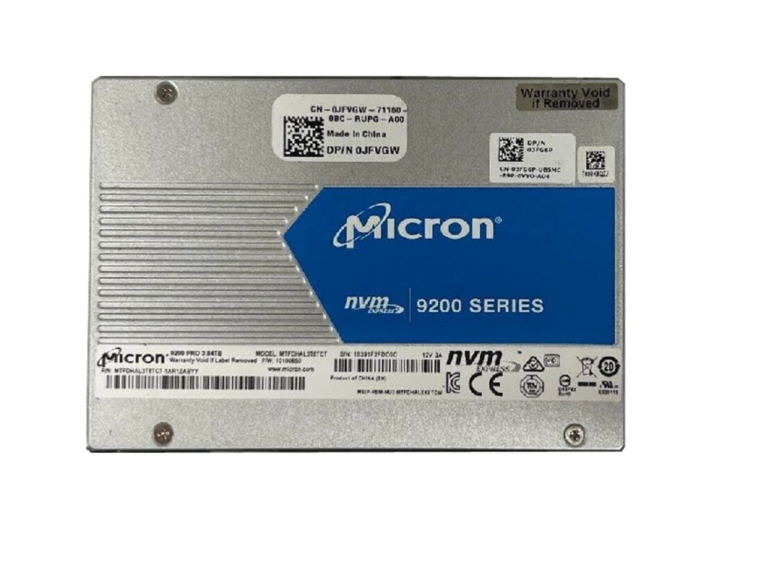 Micron 9200 Pro MTFDHAL3T8TCT-1AR1ZABYY SSD 3.84 TB Pci Express 3.0 X4 (NVMe) DELL OEM | USED