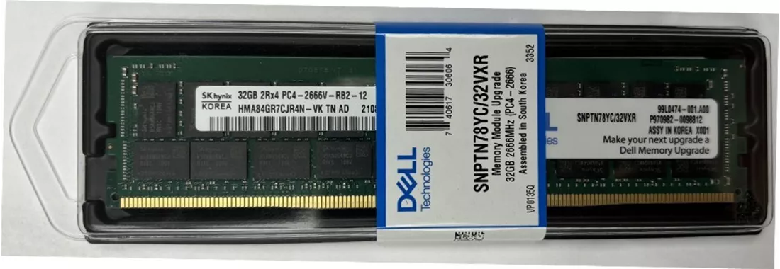 戴尔 AB003150 32GB PC4-21300 DDR4-2666MHz 2Rx4 ECC 内存 |全新