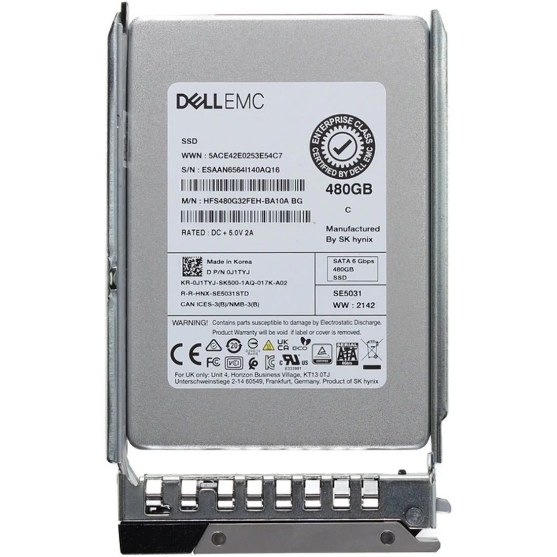 Dell J1TYJ 480GB SATA-6Gbps 혼합용 TLC 2.5" SSD | 중고