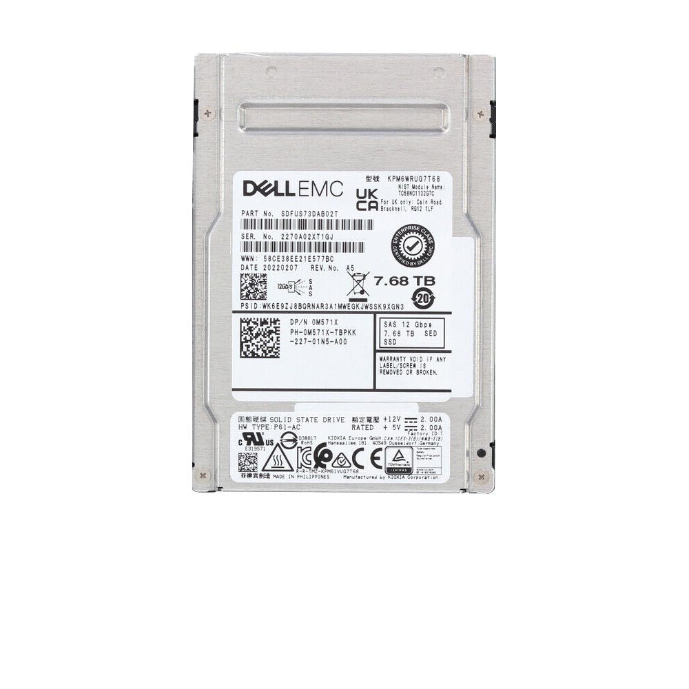 铠侠 KPM6WRUG7T68 7.68TB SAS-12Gbps 2.5 英寸读取密集型固态硬盘 |用过的