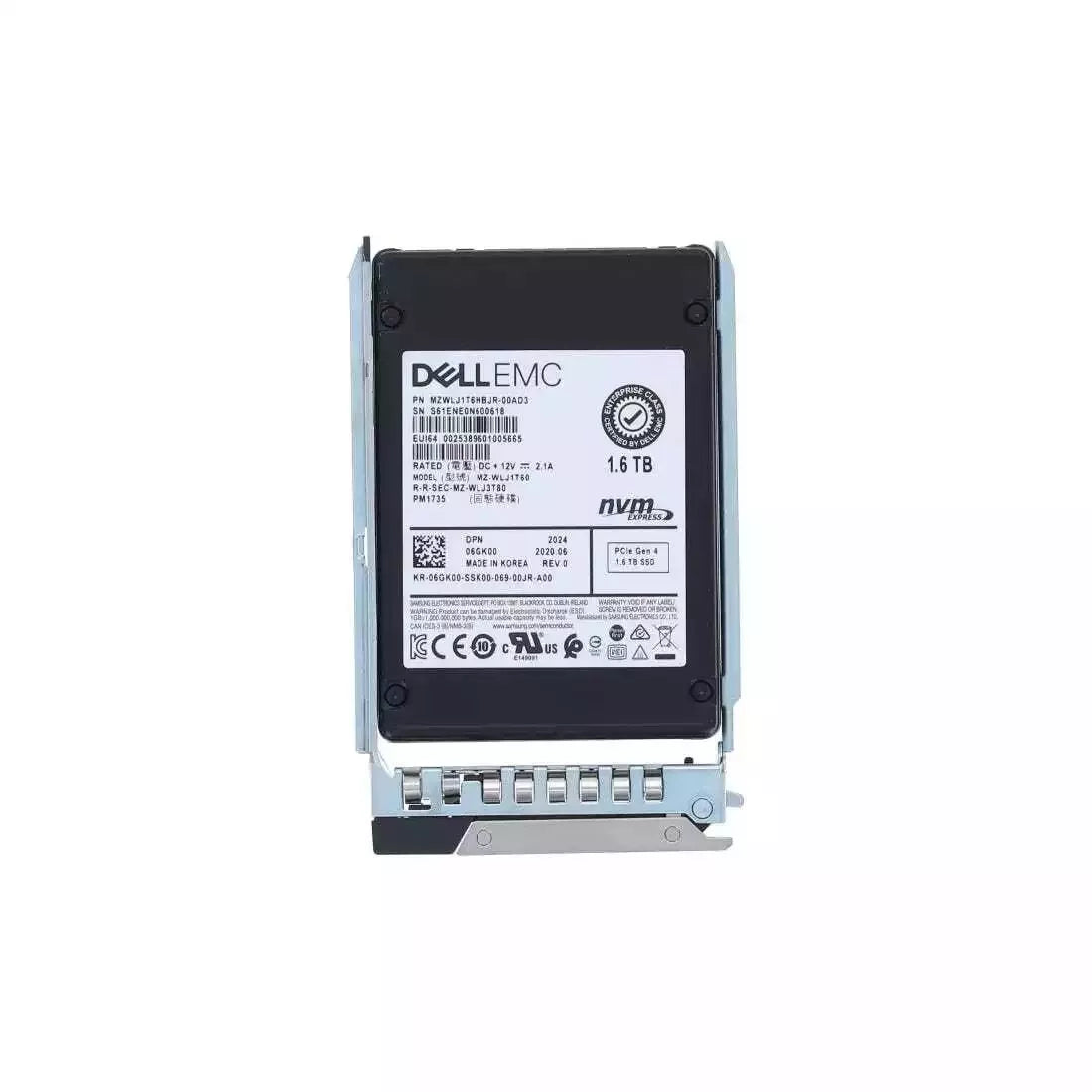 Dell 6GK00 1.6TB U.2 2.5Inch Sử dụng hỗn hợp SSD TLC PCIe NVMe | ĐÃ SỬ DỤNG