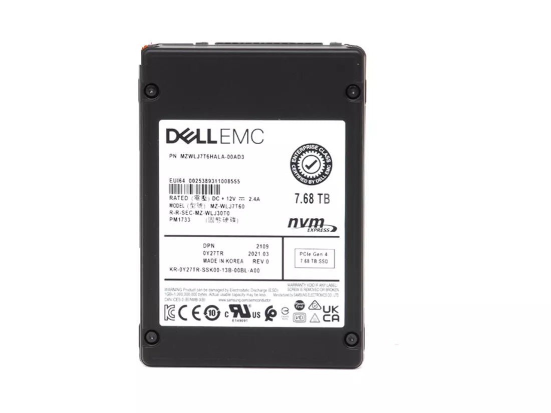 Samsung PM1733 MZWLJ7T6HALA-00AD3 SSD 7,68 TB PCIe 4.0 x4 (NVMe) DELL OEM | ĐÃ SỬ DỤNG