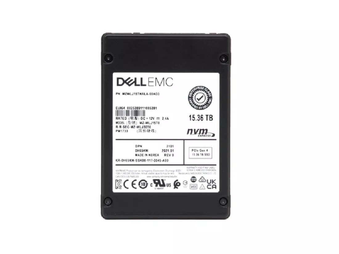 翻新|三星PM1733 MZ-WLJ15T0 SSD 15.36 TB PCIE 4.0 X4（NVME）DELL OEM翻新
