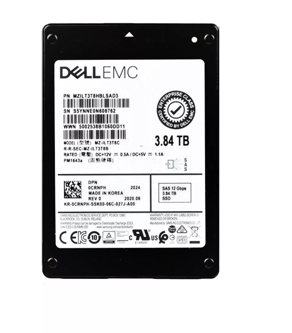 Samsung PM1643a MZILT3T8HBLSAD3 SSD 3.84 TB SAS 12Gb/s DELL OEM 新品 |使用済み
