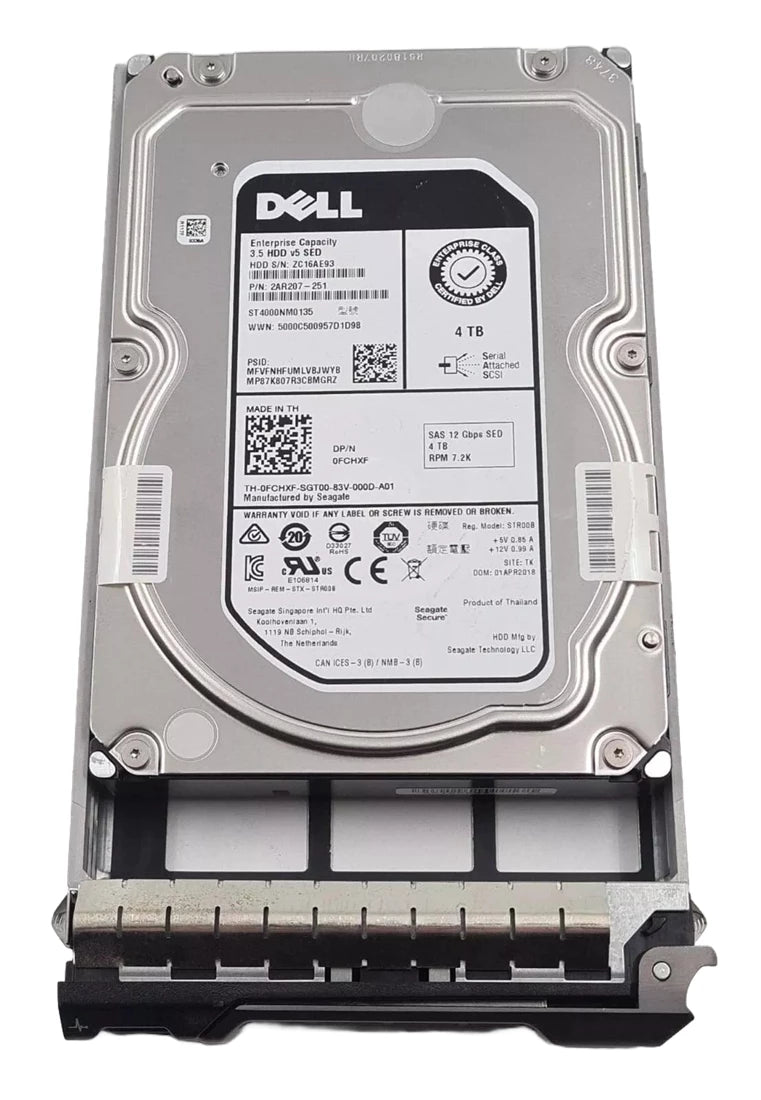 戴尔 FCHXF SED 4TB 7.2k NL SAS 12Gbps 3.5 英寸热插拔硬盘 |用过的 主图