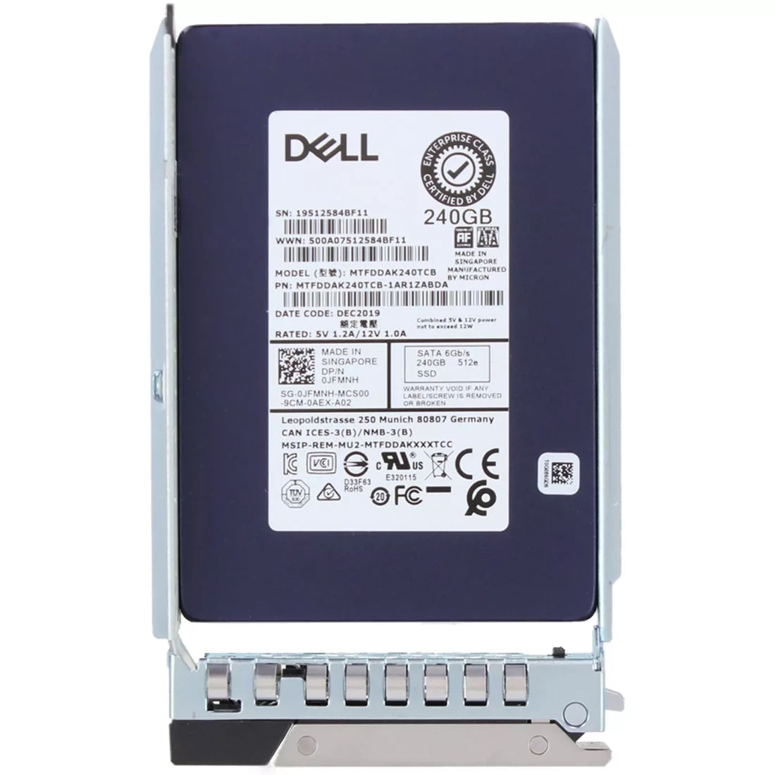 戴爾 JFMNH 240GB SATA-6Gbps 混合用途 TLC 固態硬碟 2.5" 企業級固態硬碟 | 二手