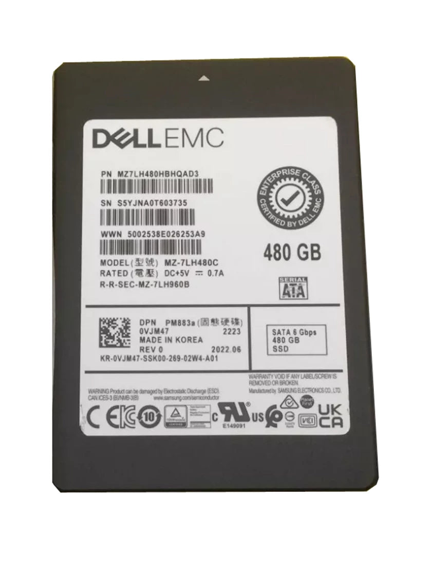 Samsung MZ7LH480HBHQAD3 480GB 2.5inch Sata 6Gbps Internal Ssd | USED Main image