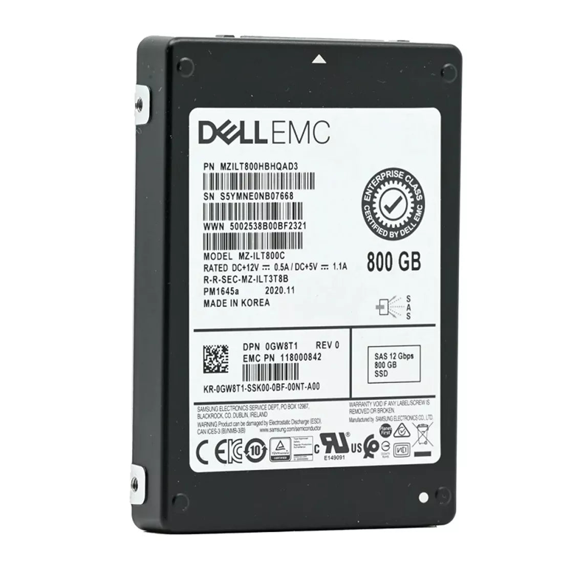 Samsung PM1645a MZILT800HBHQAD3 Mixed Use SSD 800 GB SAS 12Gb/s DELL OEM | USED